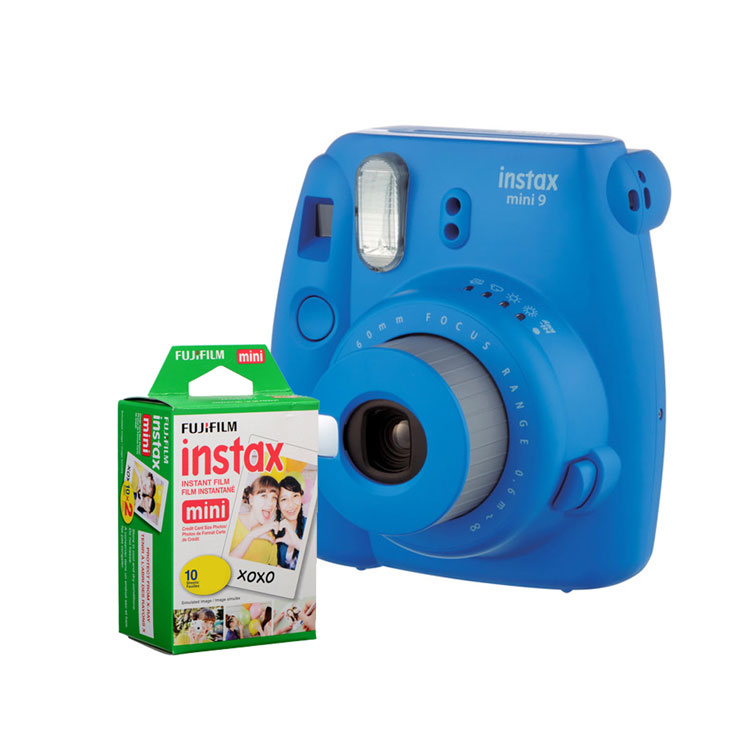 نقد و بررسی دوربین عکاسی چاپ سریع فوجی فيلم Fujifilm instax mini 9 Blue + کاغذ 1۰ تایی