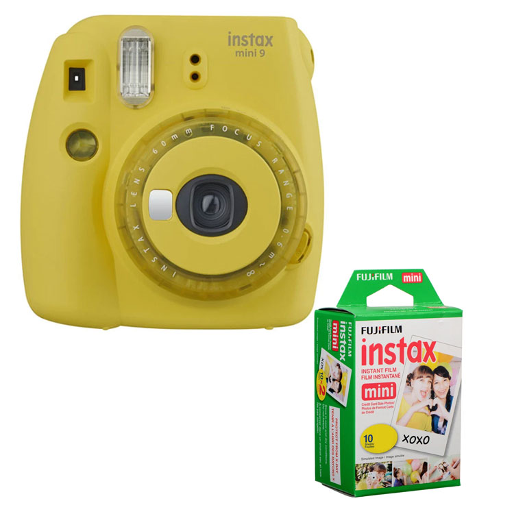 نقد و بررسی دوربین فوجی Fujifilm instax mini 9 Clear Yellow +کاغذ 20 تایی