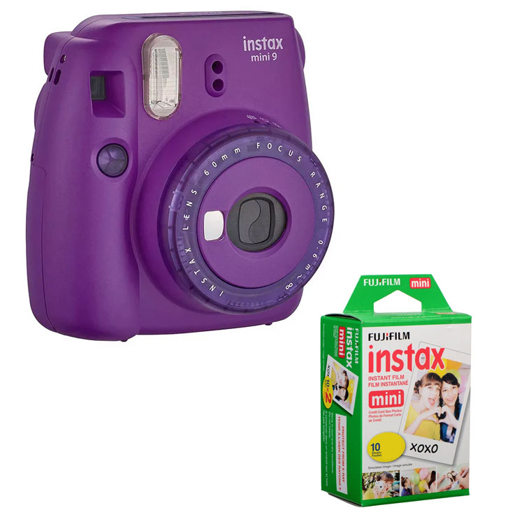 نقد و بررسی دوربین فوجی Fujifilm instax mini 9 Clear Purple +کاغذ 20 تایی