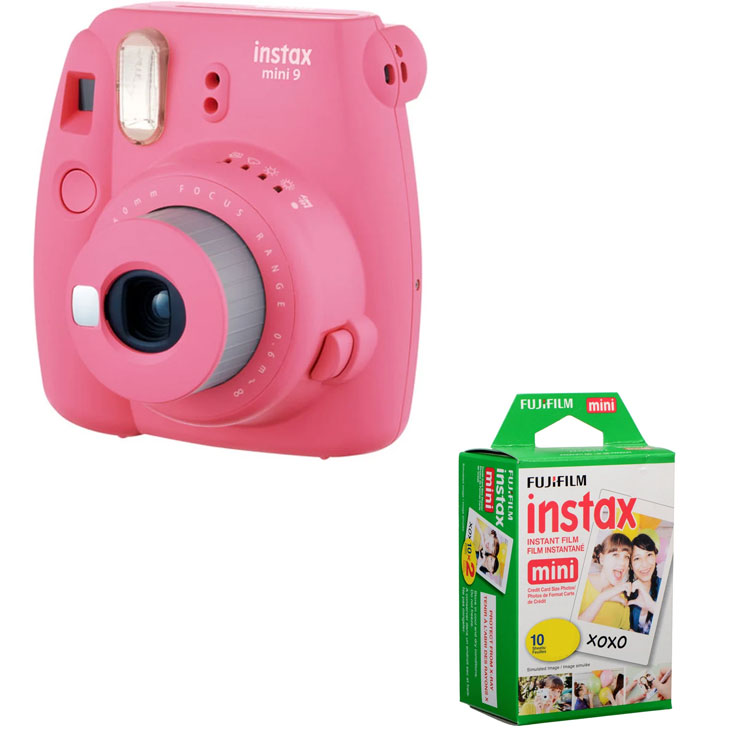 نقد و بررسی دوربین فوجی Fujifilm instax mini 9 Flamingo Pink + کاغذ 20 تایی