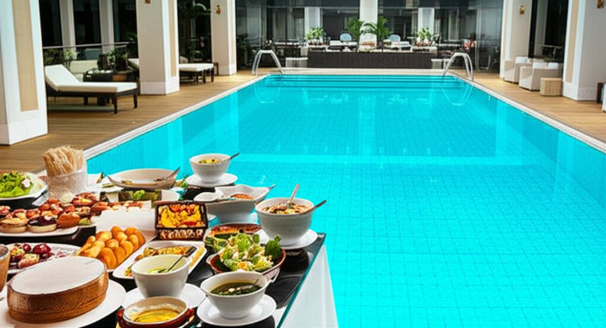بوفه و استخر Azure Pool Lounge | تجربه ای لوکس و مدرن