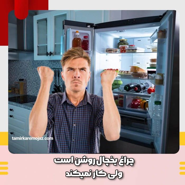 چراغ یخچال روشن است ولی کار نمیکند