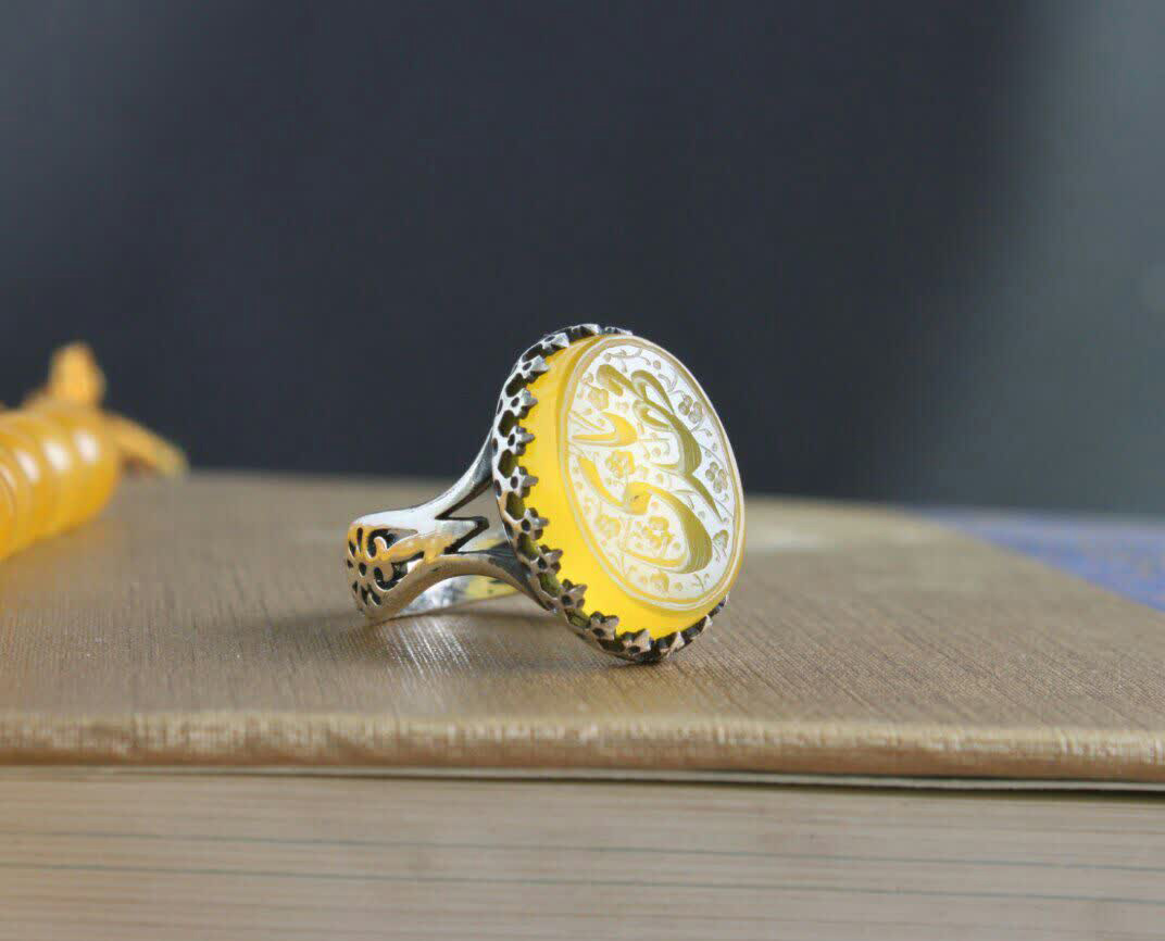 امام علی | امام کاظم انگشتر شرف الشمس طرح سرنیزه