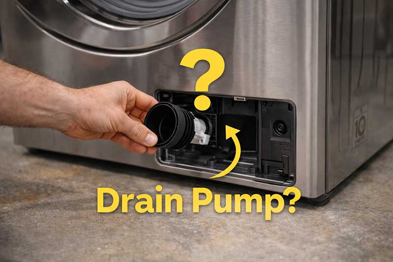 پمپ تخلیه ماشین لباسشویی ال جی کجاست؟