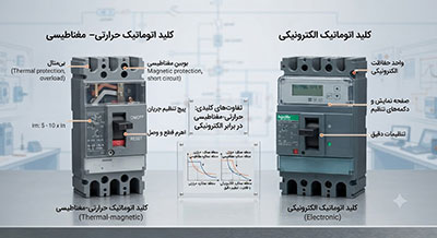 تفاوت کلید اتوماتیک حرارتی مغناطیسی و الکترونیکی چیست؟